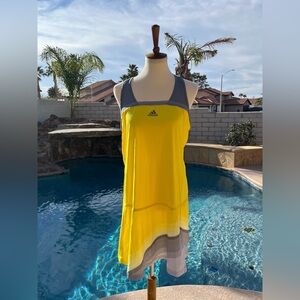 adidas Yellow and Gray Asymmetrical Tennis/Pickle Ball Dress
